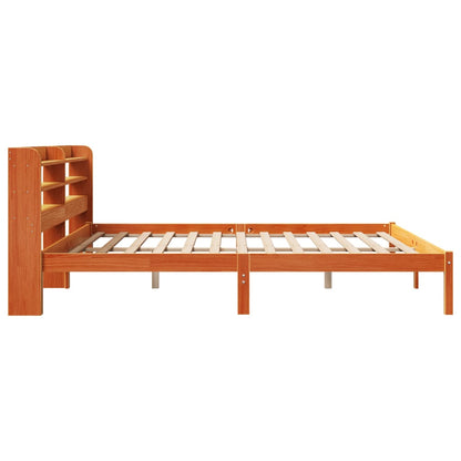 Bed Frame with Headboard without Mattress Wax Brown 180x200 cm Super King