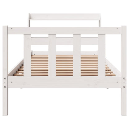 Bed Frame without Mattress White 75x190 cm Small Single Solid Wood Pine