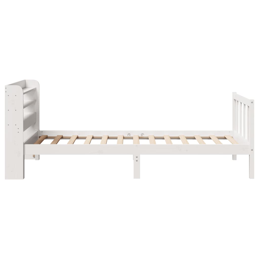 Bed Frame without Mattress White 75x190 cm Small Single Solid Wood Pine