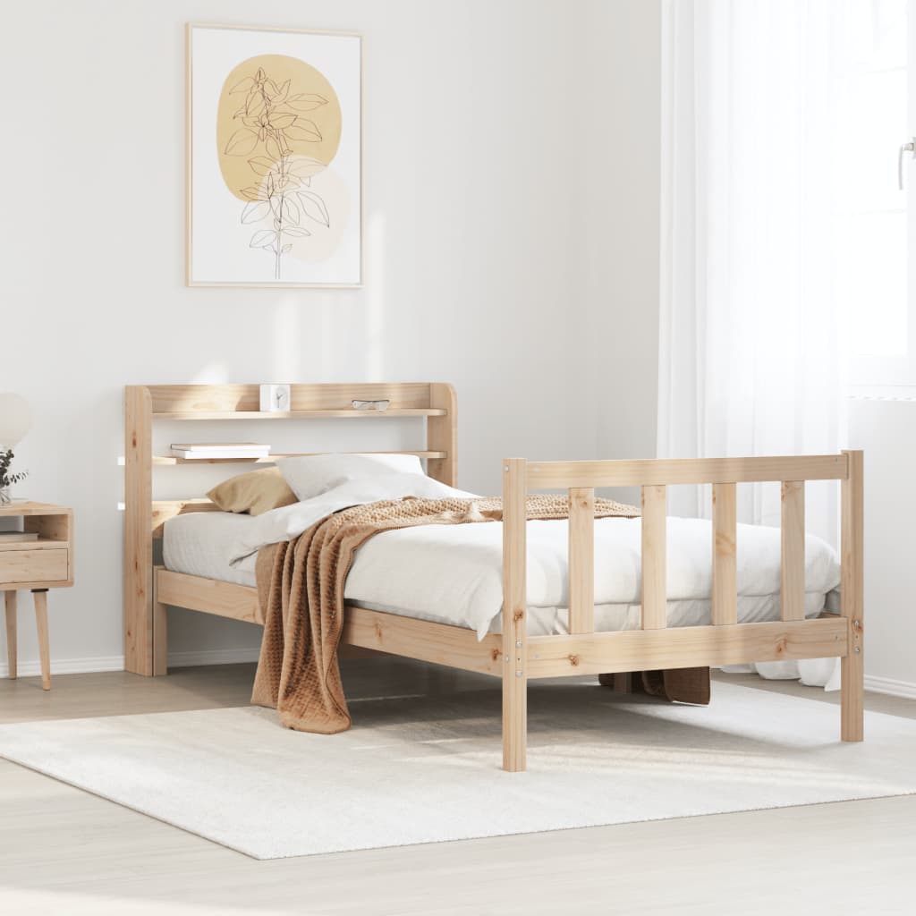 Bed Frame without Mattress 90x190 cm Single Solid Wood Pine