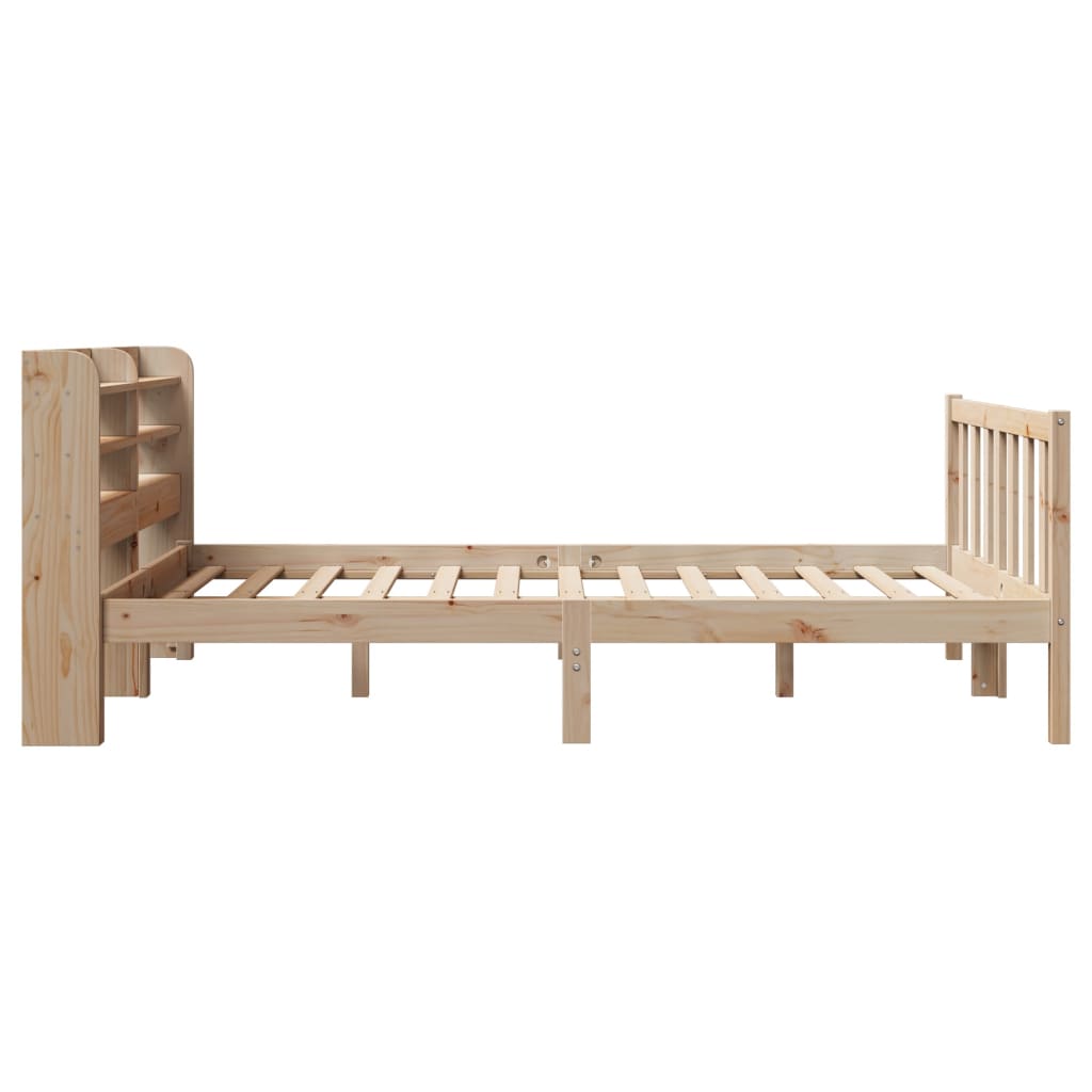 Bed Frame with Headboard 140x190 cm Solid Wood Pine