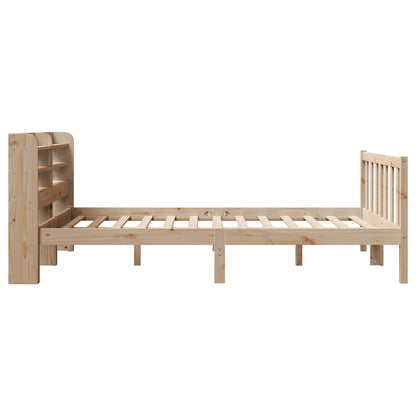 Bed Frame with Headboard 140x190 cm Solid Wood Pine