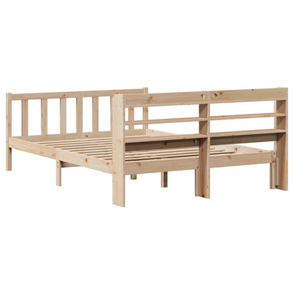 Bed Frame with Headboard 140x190 cm Solid Wood Pine