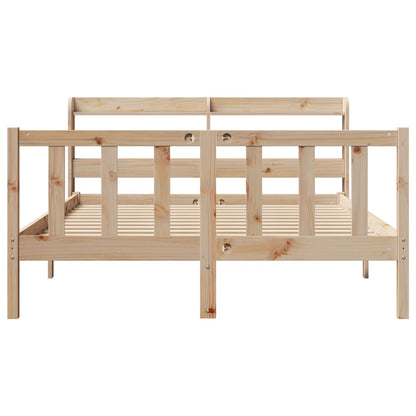 Bed Frame without Mattress 150x200 cm King Size Solid Wood Pine