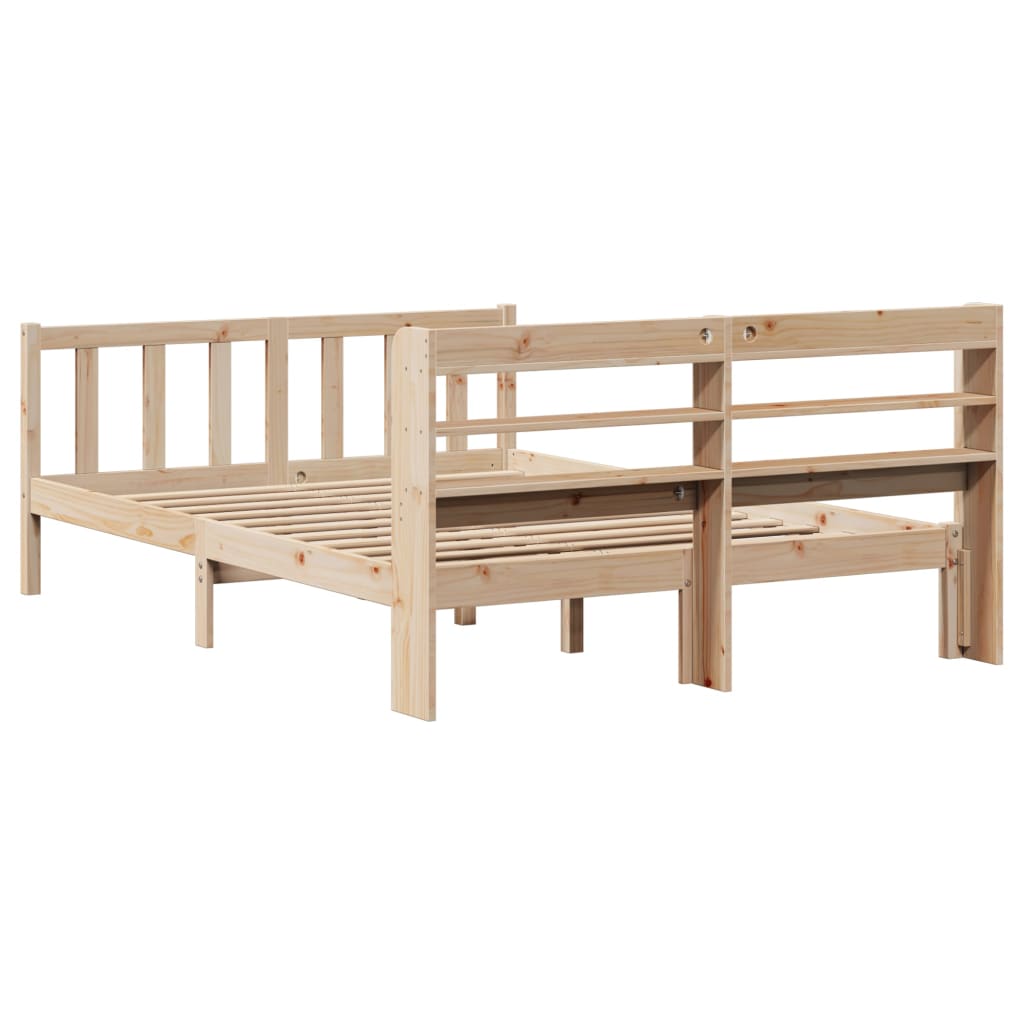 Bed Frame without Mattress 150x200 cm King Size Solid Wood Pine