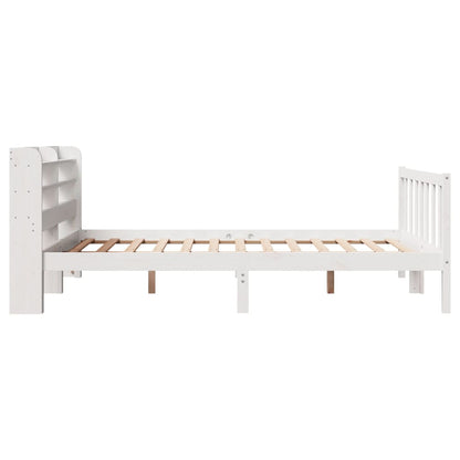 Bed Frame with Headboard White 150x200 cm King Size Solid Wood Pine