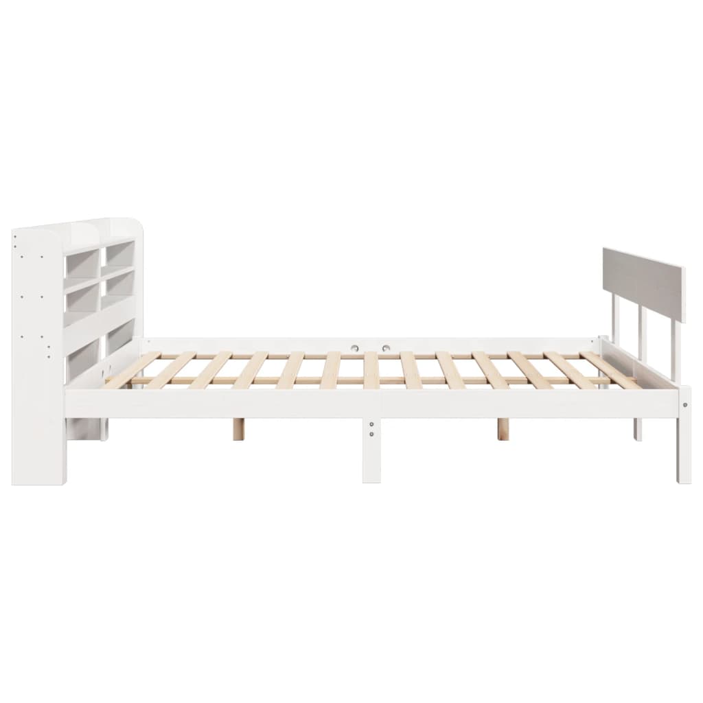 Bed Frame without Mattress White 135x190 cm Double Solid Wood Pine