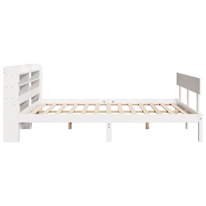 Bed Frame without Mattress White 135x190 cm Double Solid Wood Pine