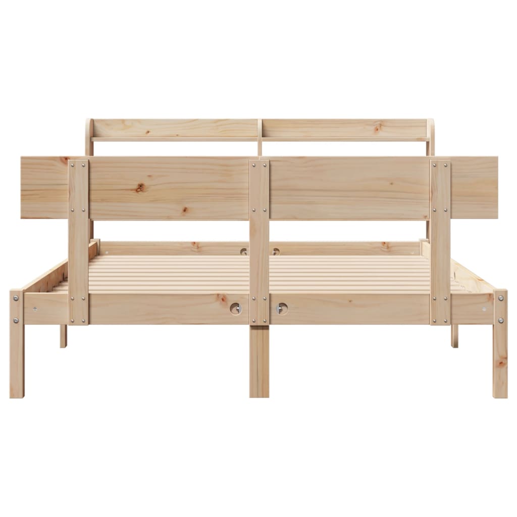 Bed Frame with Headboard 150x200 cm King Size Solid Wood Pine