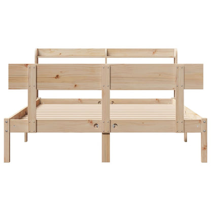 Bed Frame with Headboard 150x200 cm King Size Solid Wood Pine