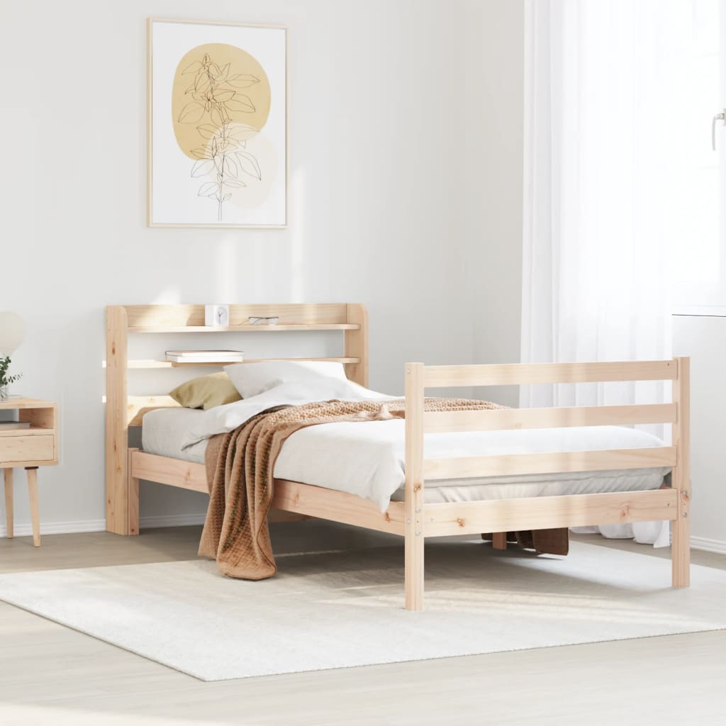 Bed Frame with Headboard without Mattress 90x190 cm Single