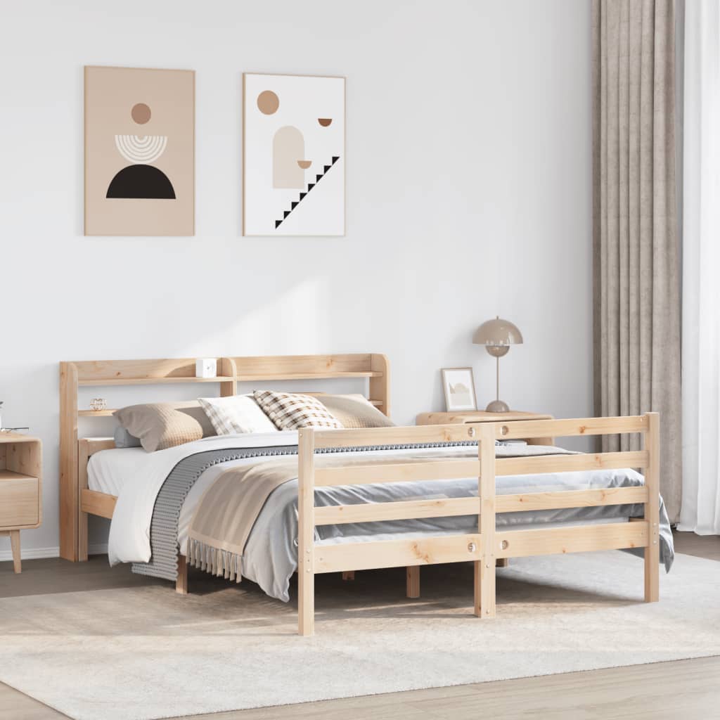 Bed Frame with Headboard without Mattress 140x190 cm