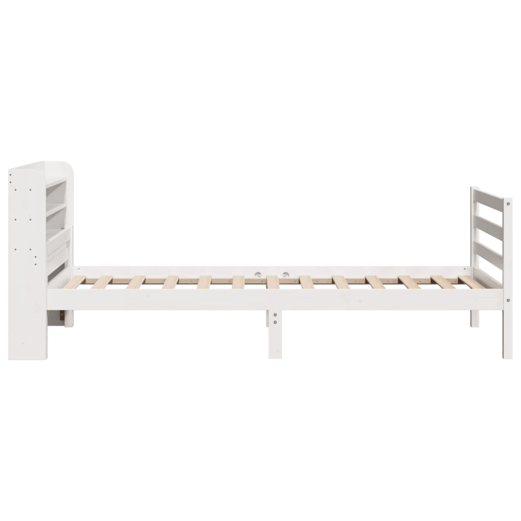 Bed Frame with Headboard without Mattress White 100x200 cm