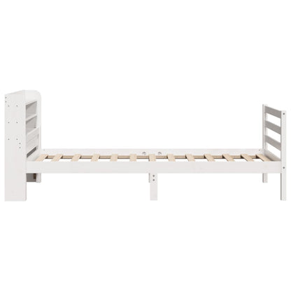 Bed Frame with Headboard without Mattress White 100x200 cm