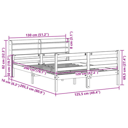 Bed Frame with Headboard without Mattress 120x200 cm