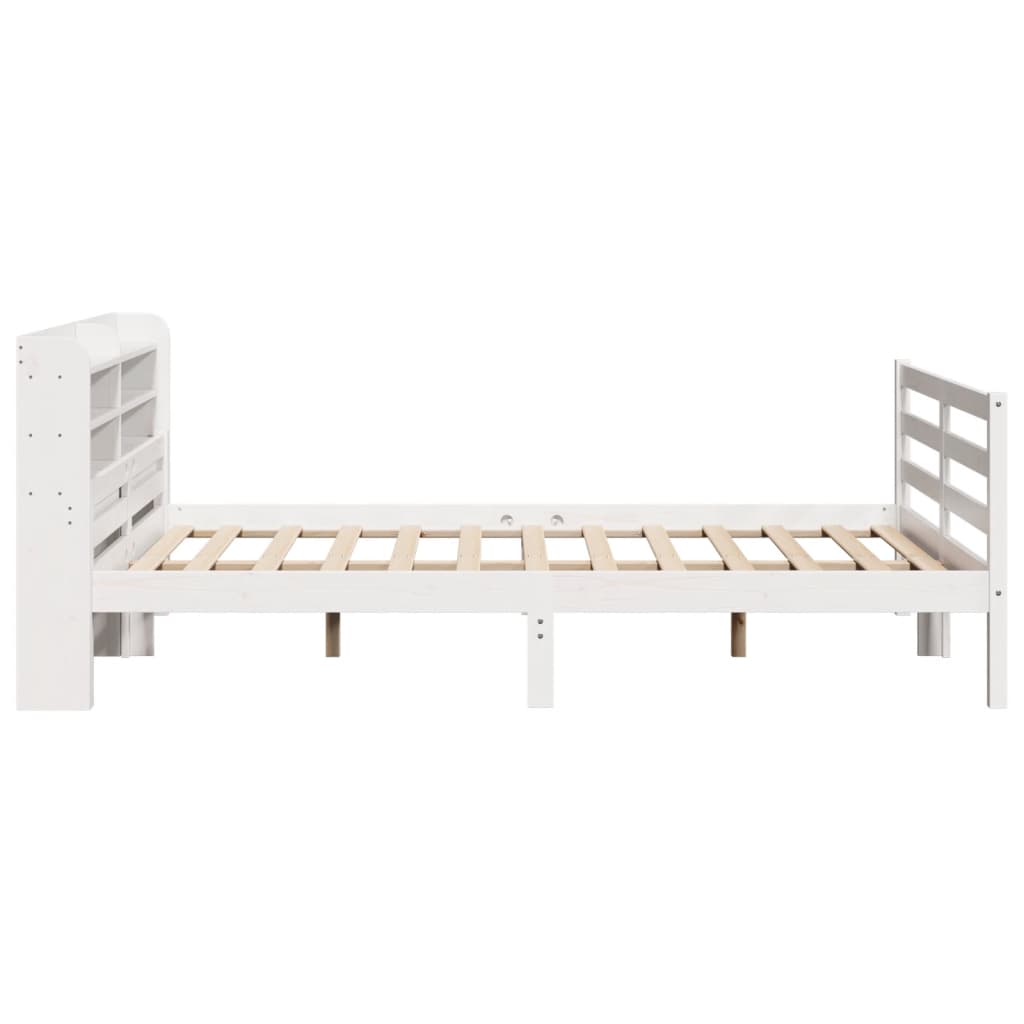 Bed Frame with Headboard without Mattress White 140x200 cm