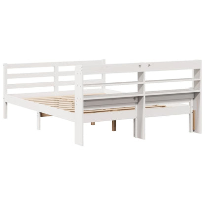 Bed Frame with Headboard without Mattress White 140x200 cm