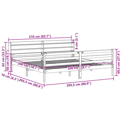 Bed Frame with Headboard without Mattress 200x200 cm