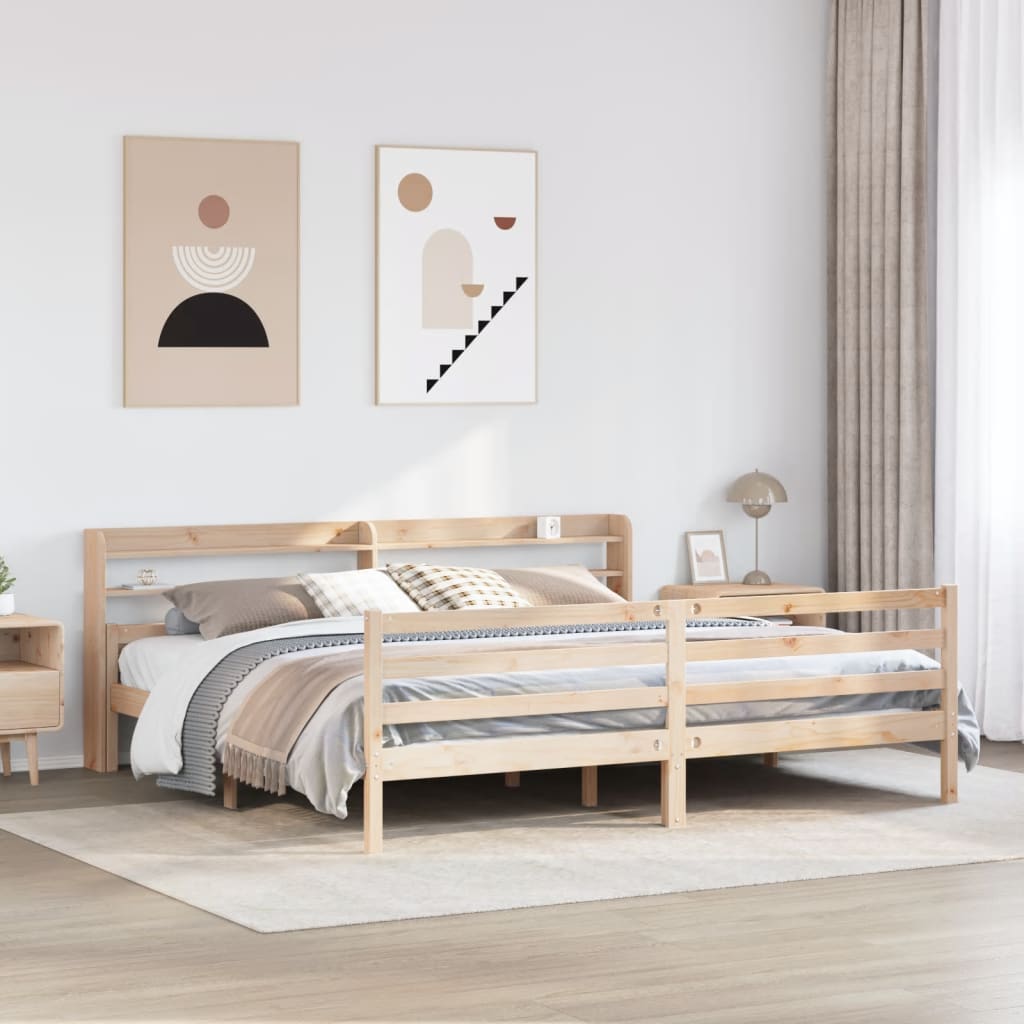 Bed Frame with Headboard without Mattress 200x200 cm