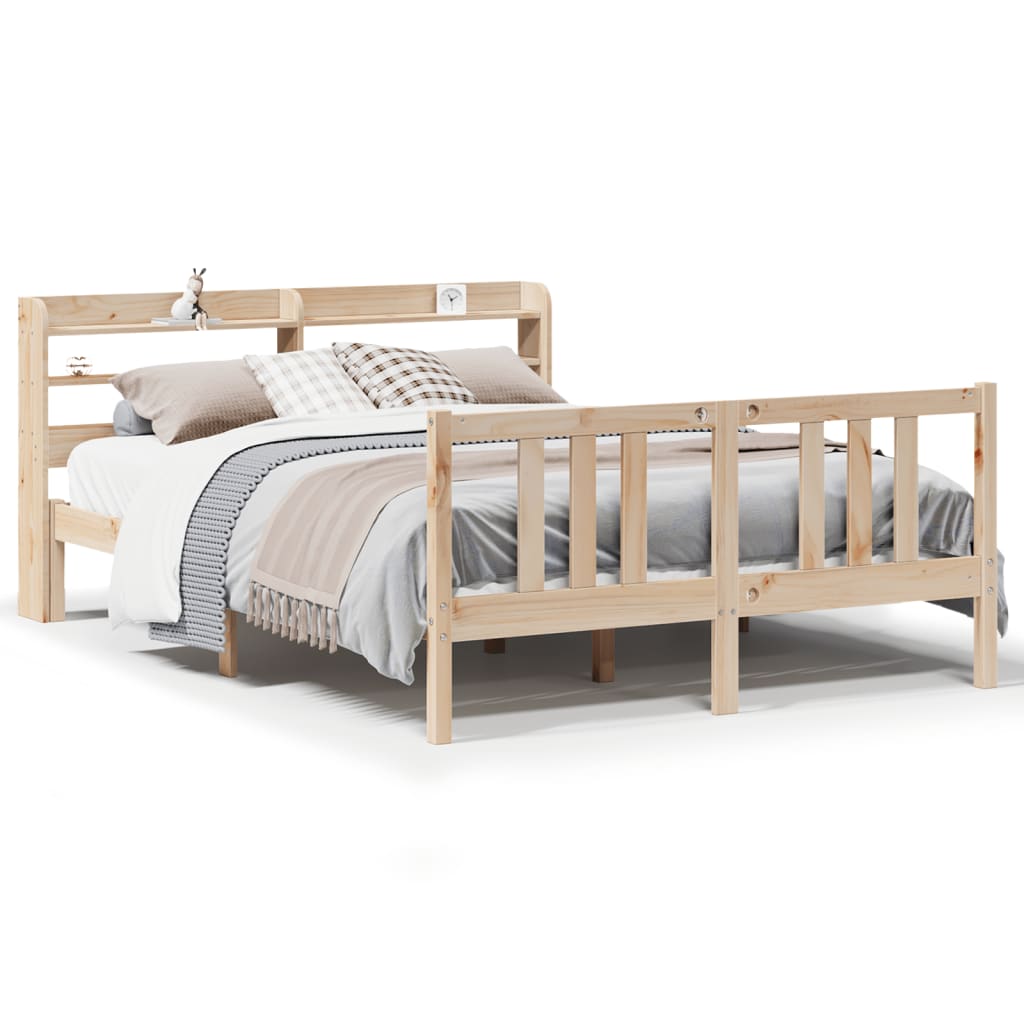 Bed Frame with Headboard without Mattress 140x190 cm