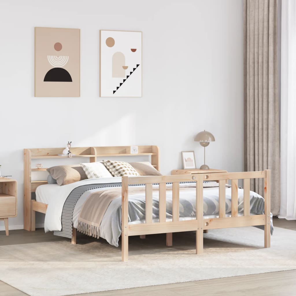 Bed Frame with Headboard without Mattress 140x190 cm