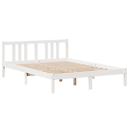 Bed Frame with Headboard without Mattress White 150x200 cm King Size