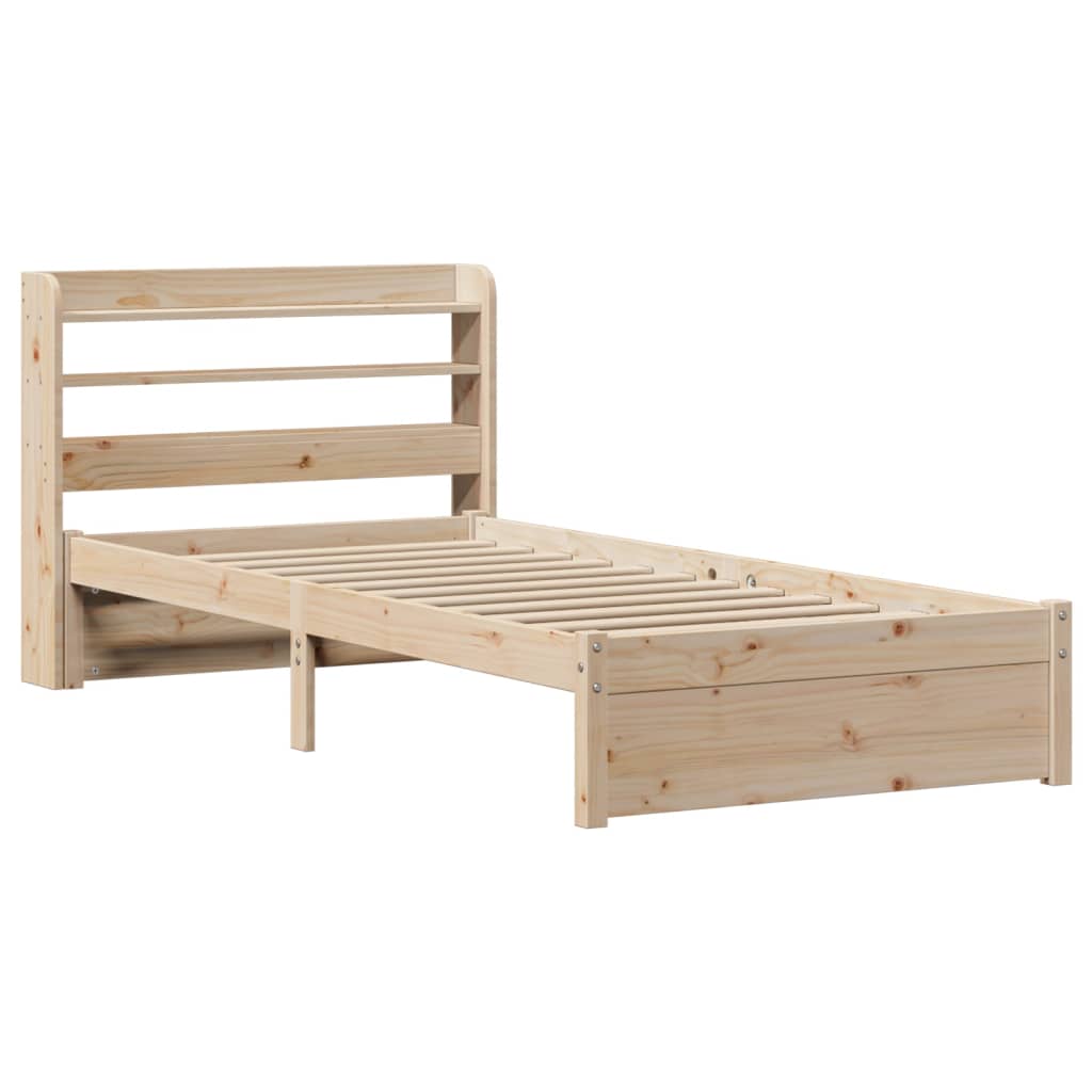 Bed Frame with Headboard without Mattress 75x190 cm Small Single