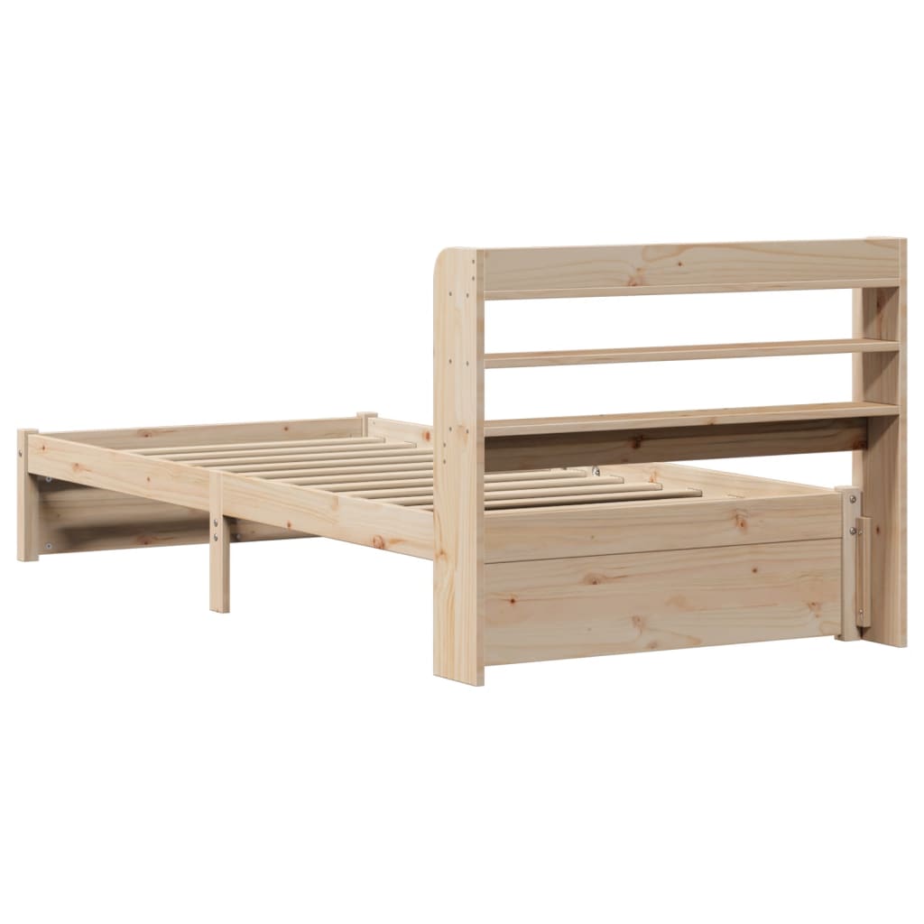 Bed Frame with Headboard without Mattress 75x190 cm Small Single