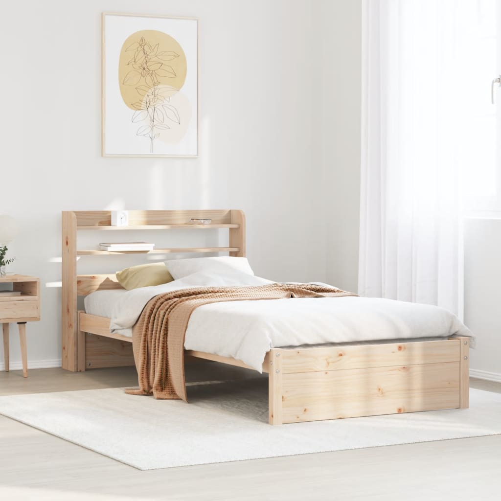 Bed Frame with Headboard without Mattress 75x190 cm Small Single