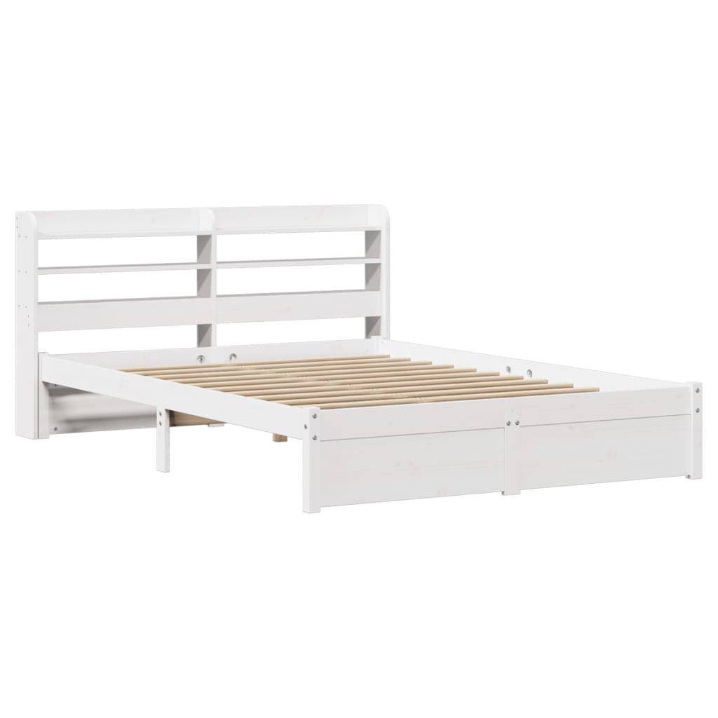 Bed Frame with Headboard without Mattress White 120x190 cm Small Double