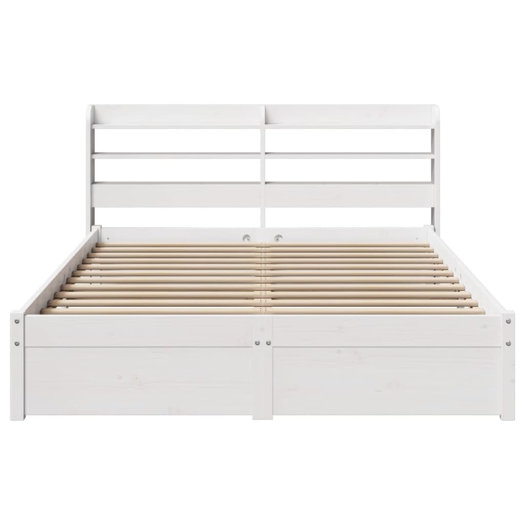 Bed Frame with Headboard without Mattress White 120x190 cm Small Double