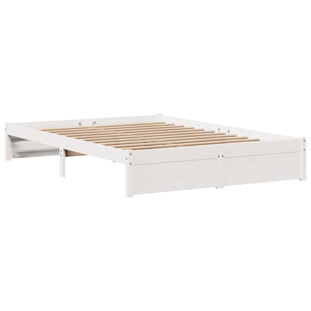 Bed Frame with Headboard without Mattress White 120x190 cm Small Double