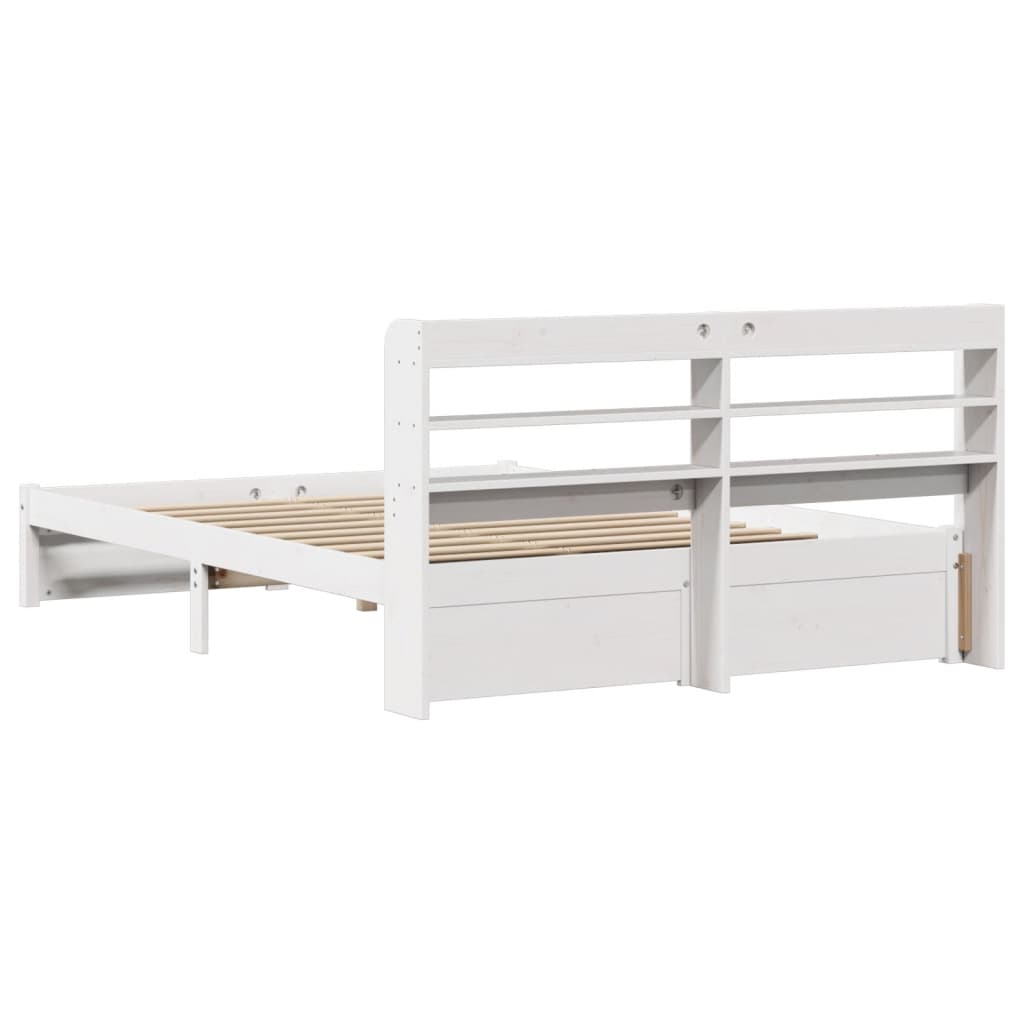 Bed Frame with Headboard without Mattress White 120x190 cm Small Double