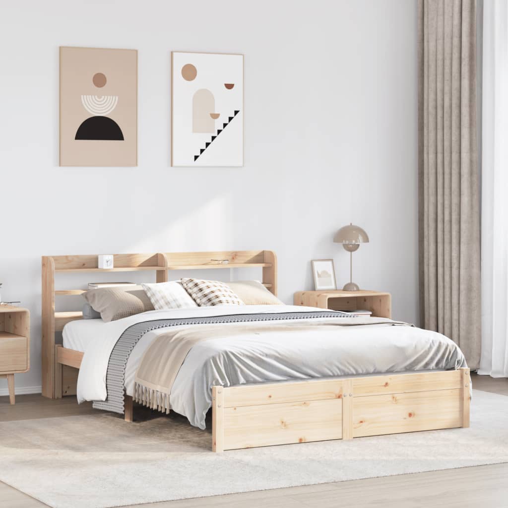 Bed Frame with Headboard without Mattress 140x190 cm