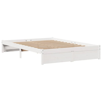 Bed Frame with Headboard without Mattress White 140x190 cm