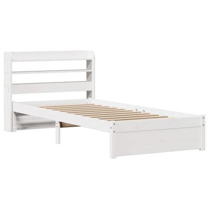 Bed Frame with Headboard without Mattress White 100x200 cm