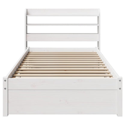 Bed Frame with Headboard without Mattress White 100x200 cm