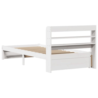 Bed Frame with Headboard without Mattress White 100x200 cm