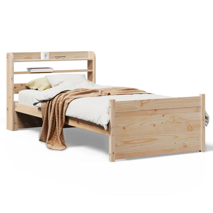 Bed Frame with Headboard without Mattress 75x190 cm Small Single