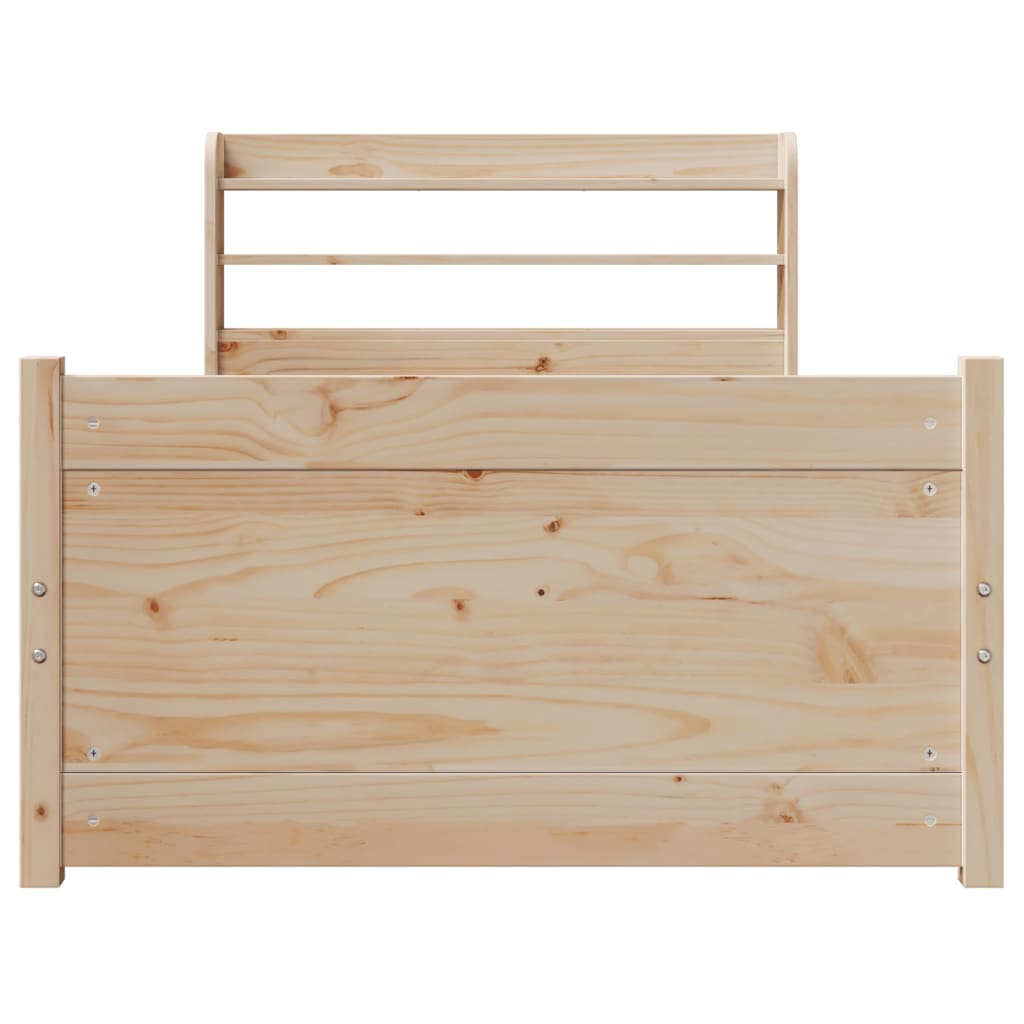 Bed Frame with Headboard without Mattress 75x190 cm Small Single