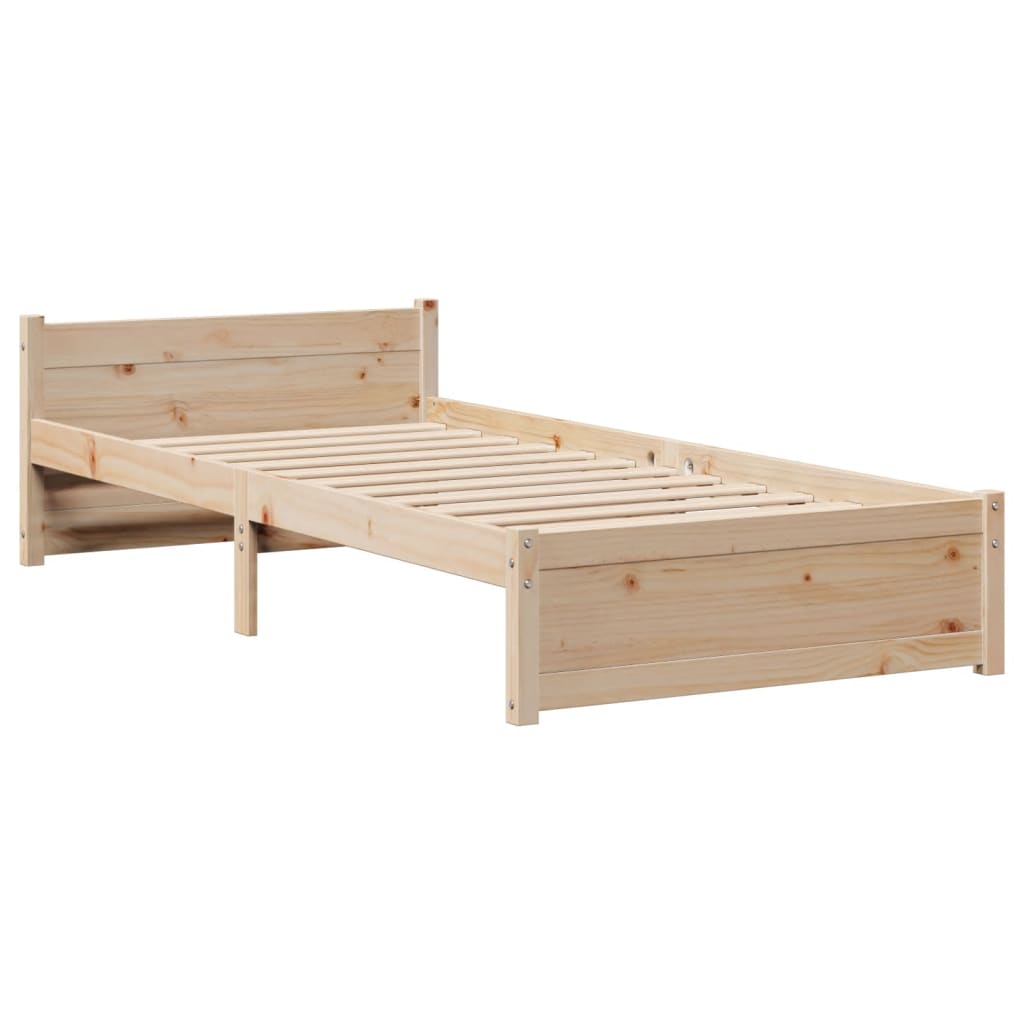 Bed Frame with Headboard without Mattress 75x190 cm Small Single