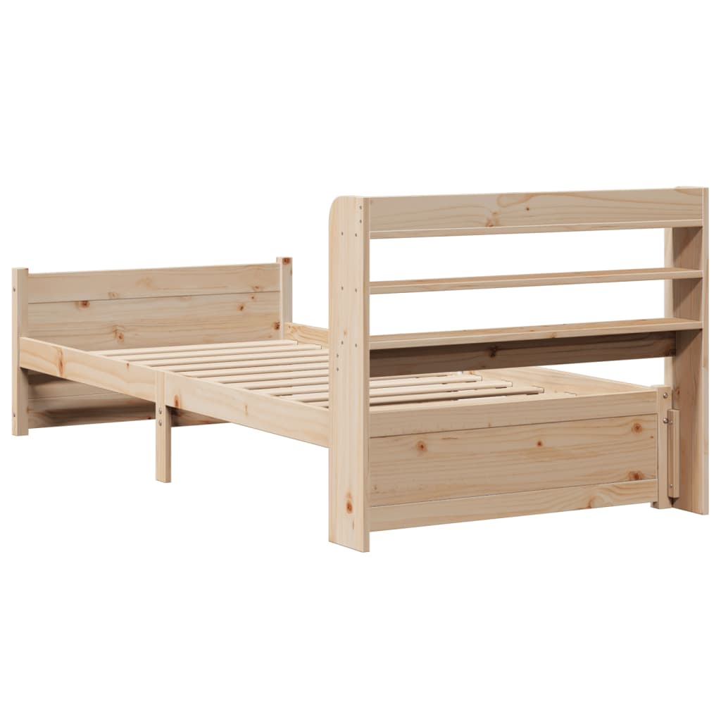 Bed Frame with Headboard without Mattress 75x190 cm Small Single