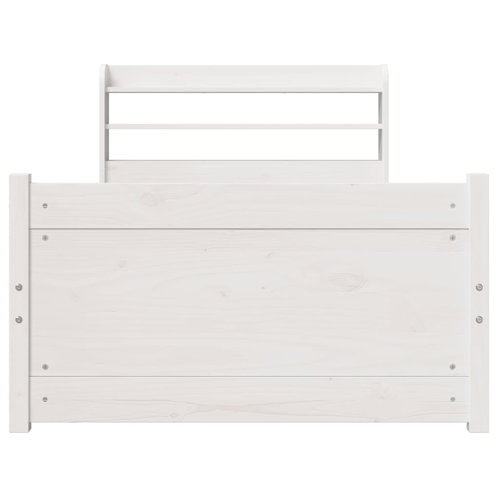 Bed Frame with Headboard without Mattress White 75x190 cm Small Single