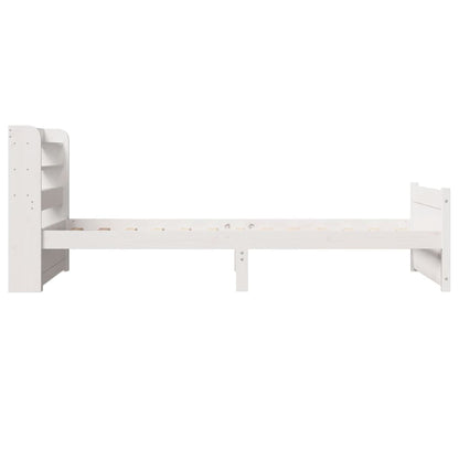 Bed Frame with Headboard without Mattress White 75x190 cm Small Single