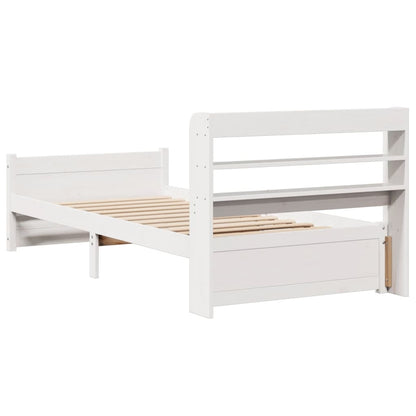 Bed Frame with Headboard without Mattress White 75x190 cm Small Single