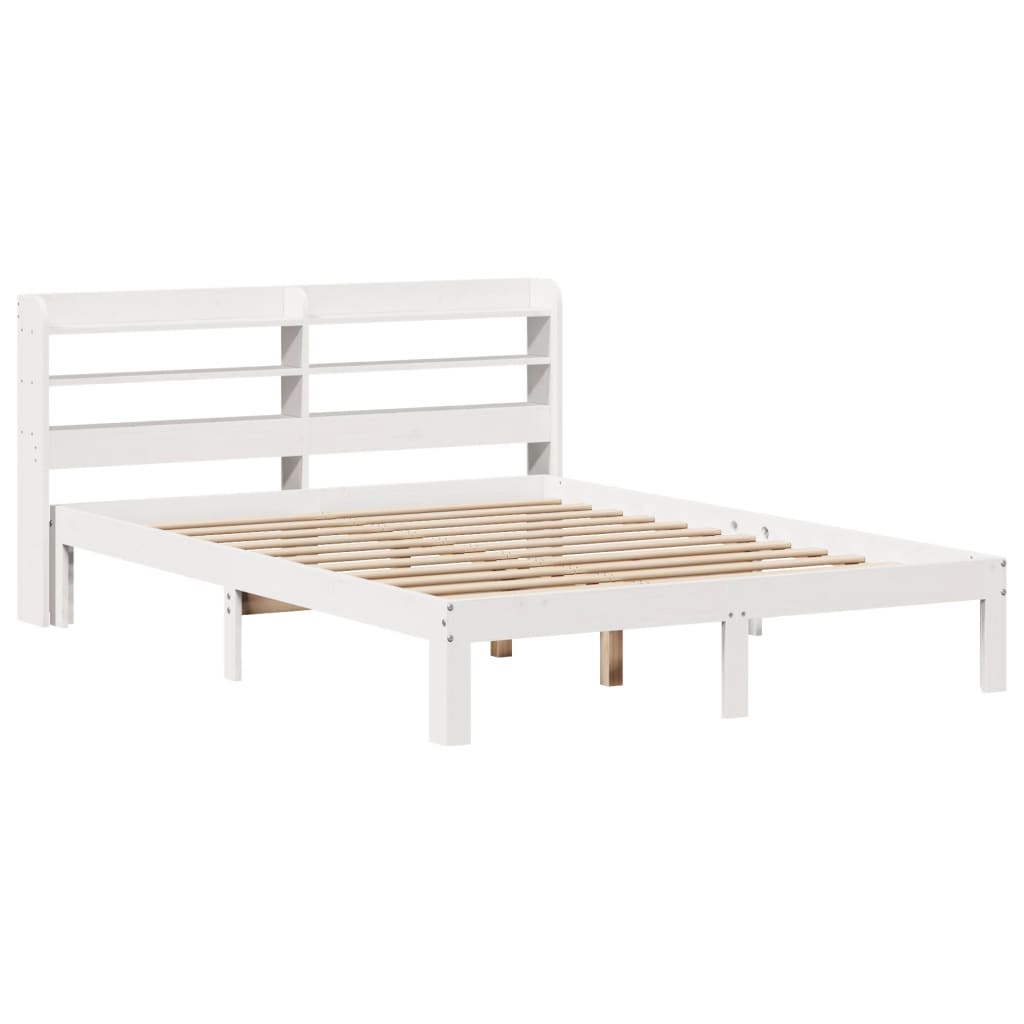 Bed Frame with Headboard without Mattress White 120x200 cm