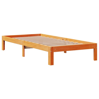 Bed Frame without Mattress Wax Brown 90x190 cm Single Solid Wood Pine