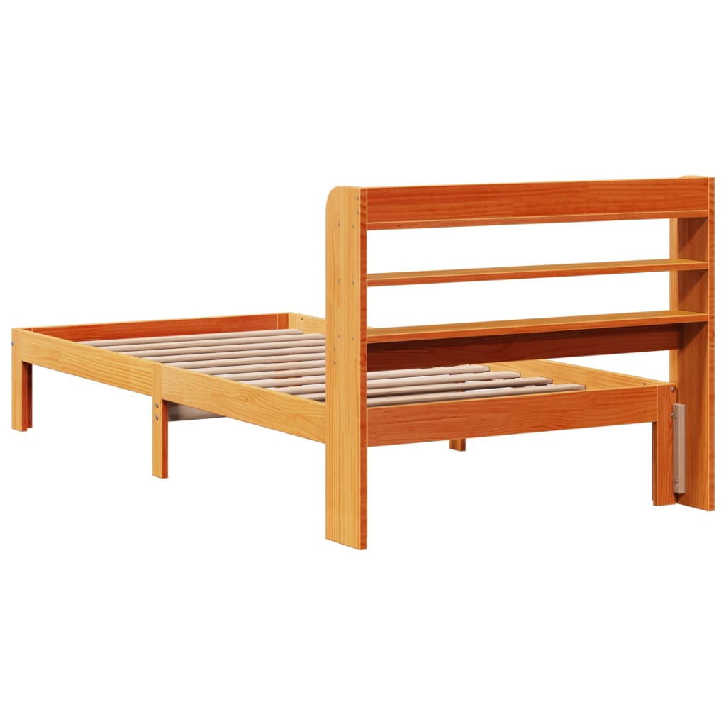 Bed Frame without Mattress Wax Brown 90x190 cm Single Solid Wood Pine