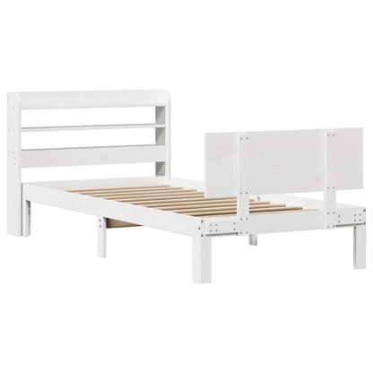 Bed Frame with Headboard without Mattress White 75x190 cm Small Single