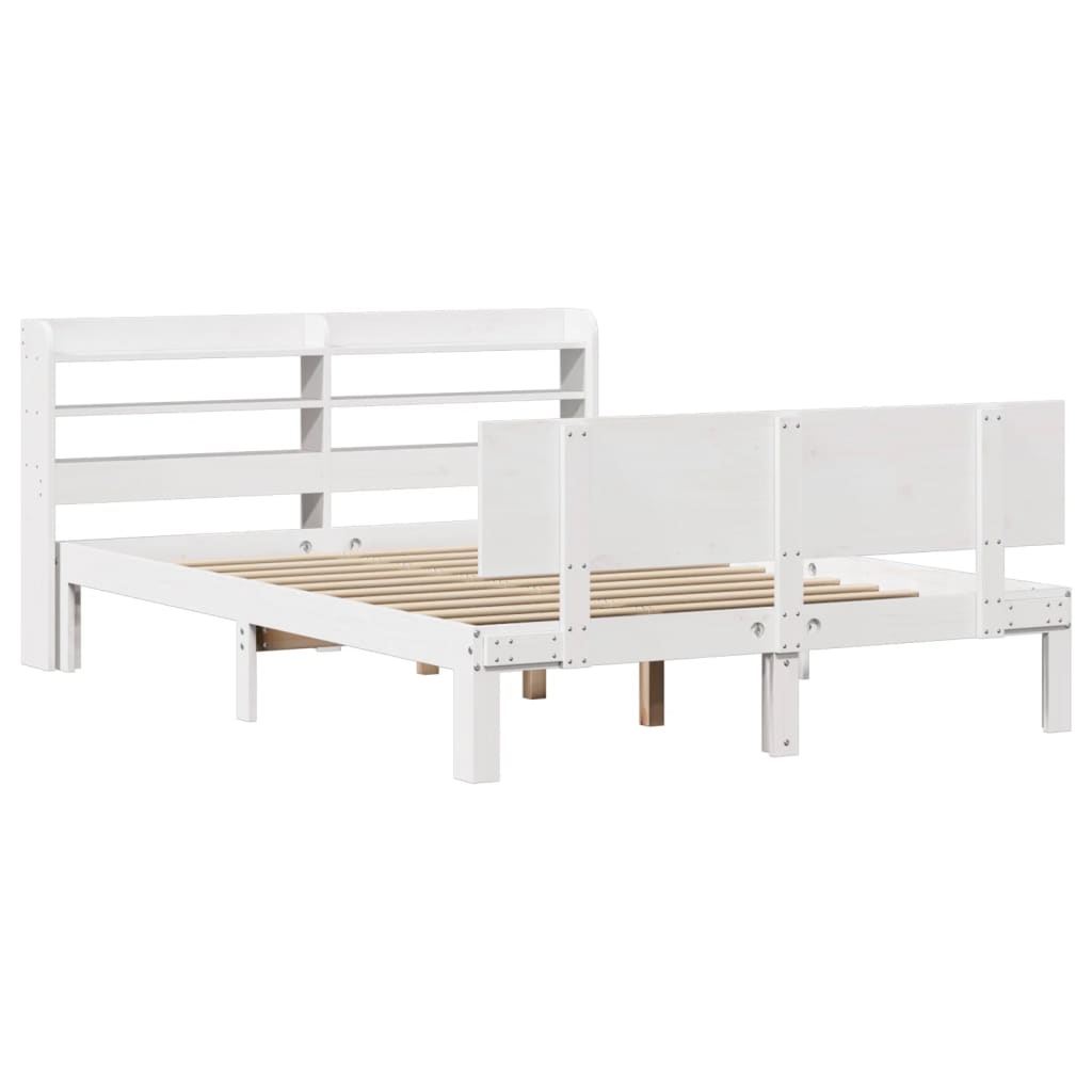 Bed Frame with Headboard without Mattress White 150x200 cm King Size